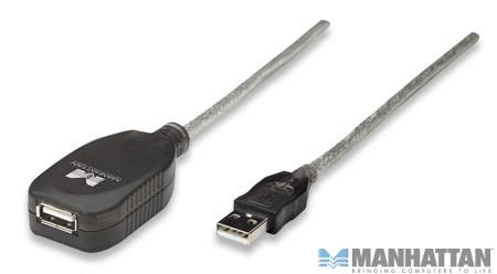 Kabel USB 2.0  przedłużacz  5.0 m aktywny  Manhattan