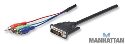 Kabel HDTV  DVI męski na 3x RCA męski 1.8m  Manhattan