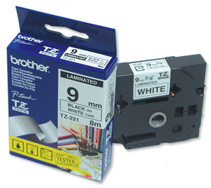Taśma do drukarki etykiet Brother TZ221  Laminowana 9mm