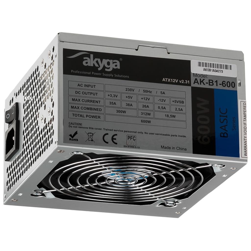 Zasilacz ATX   600W  Akyga Basic