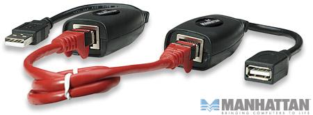 Kabel USB 2.0  przedłużacz po kablu UTP do 60 m