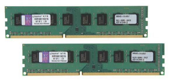 DIMM PC-1600 DDR3 16GB      Kingston KVR16N11K2/16  **2 x 8GB**