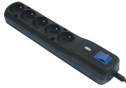 Listwa zasilająca LESTAR LF-530WA 5+  5 gniazd  2.5 m czarna