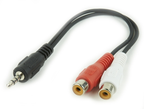 Kabel Audio Mini Jack Stereo na podwójny Cinch (RCA)   0.2m  Gembird