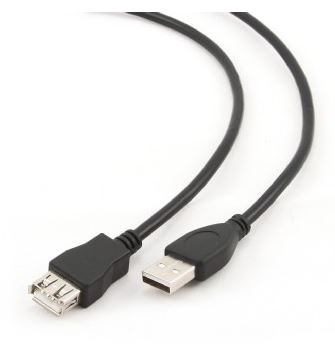 Kabel USB 2.0  przedłużacz  1.8 m  Czarny  Gembird