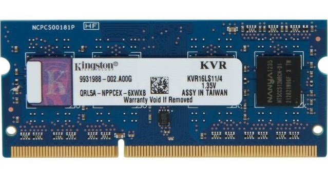 SODIMM  PC-1600 DDR3L   4GB CL11  KVR16LS11/4      Kingston