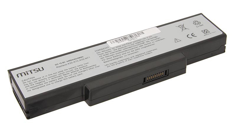 Bateria do laptopa Asus K72; K73; N73; X77  10.8 V  4400 mAh