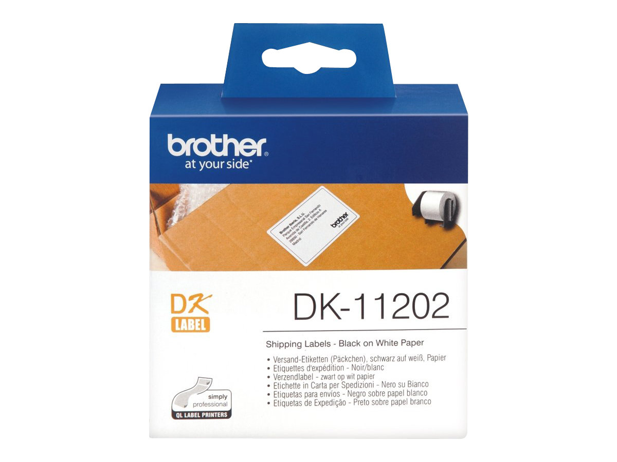 Taśma do drukarki etykiet Brother DK11202  Etykieta dostawcza 62mm x 100mm 300 szt.