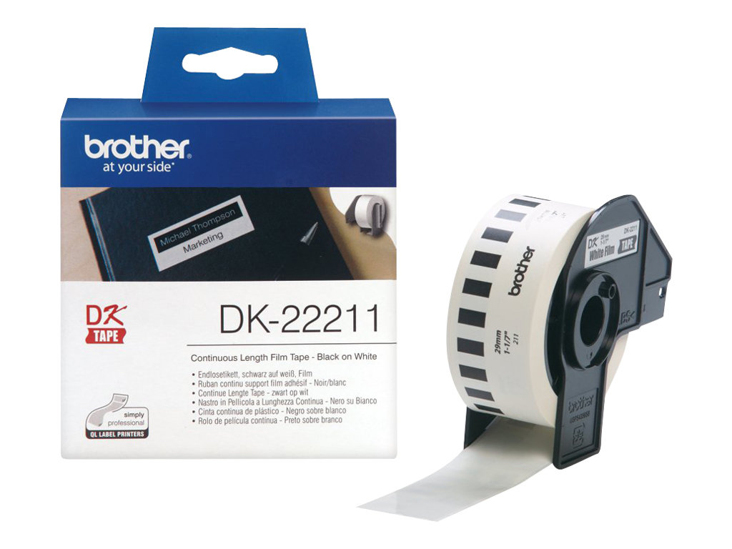 Taśma do drukarki etykiet Brother DK22211  Film White Film tape 29mm