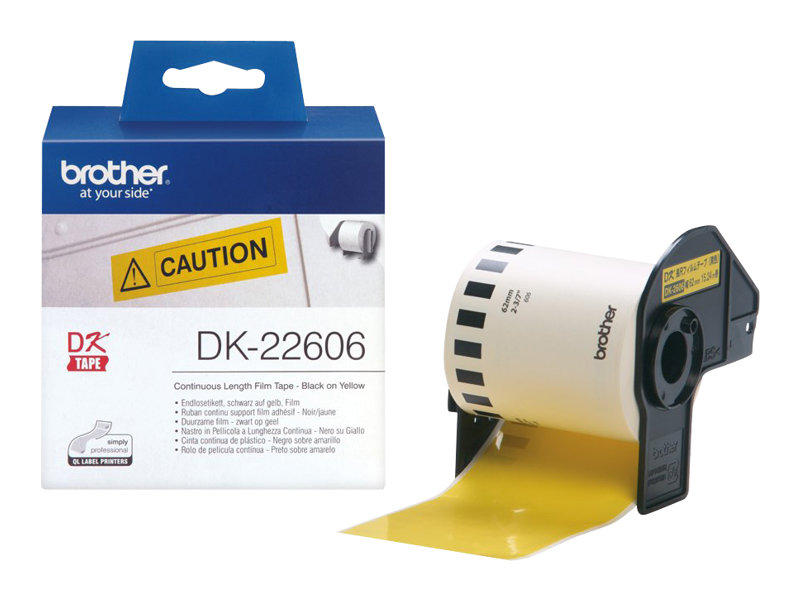 Taśma do drukarki etykiet Brother DK22606  Yellow Fim tape 62mm x 15.24m