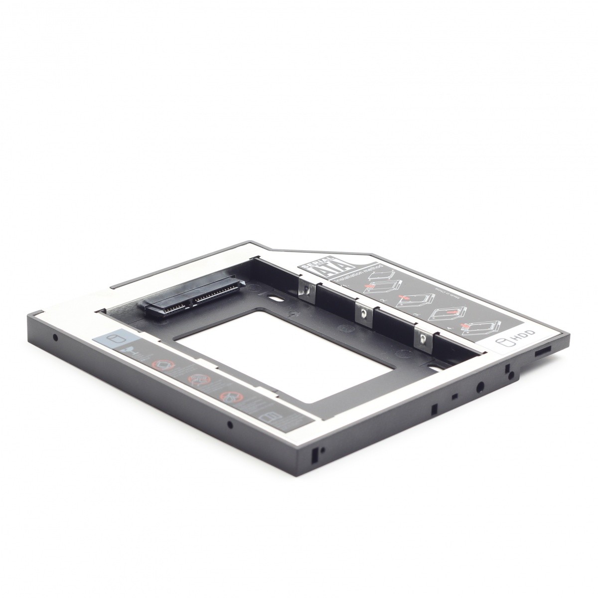 Kieszeń na drugi dysk do laptopa  2.5"  SATA montaż do zatoki SATA  9.5 mm SSD; HDD