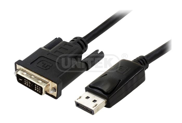 Kabel DisplayPort męski na DVI-D męski  24+1 Dual Link  1.8 m  Unitek
