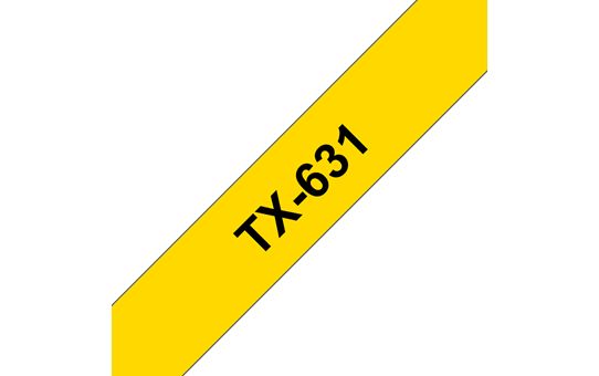 Taśma do drukarki etykiet Brother TX631   12mm Czarny na Żółtym