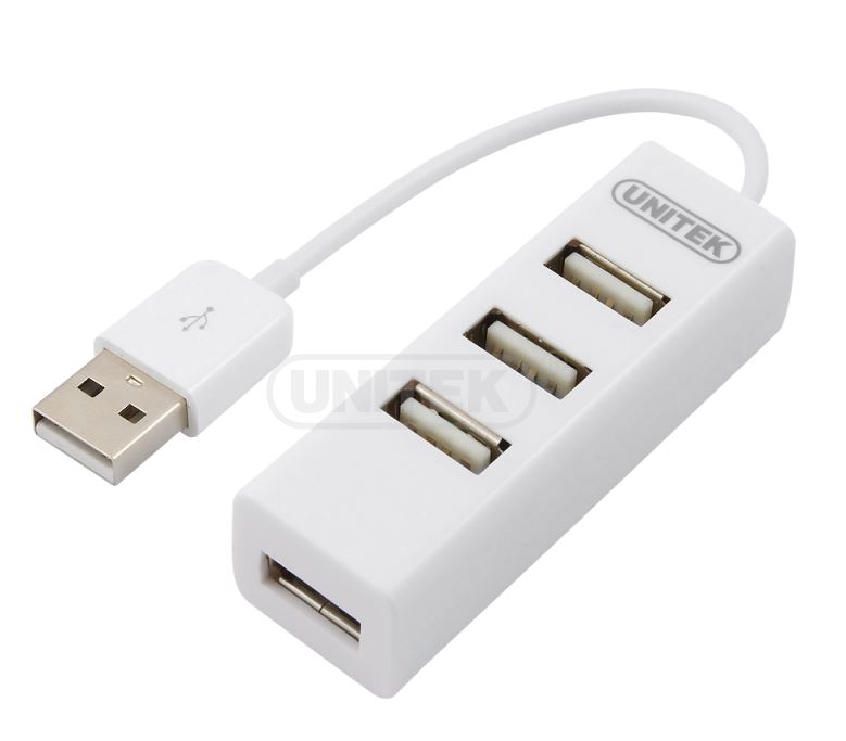 HUB USB 2.0  4 portowy zewnętrzny  Unitek - Biały