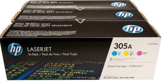 Tonery HP 305A  CF370AM 3-Pack  Cyan, Yellow, Magenta  2600 str.