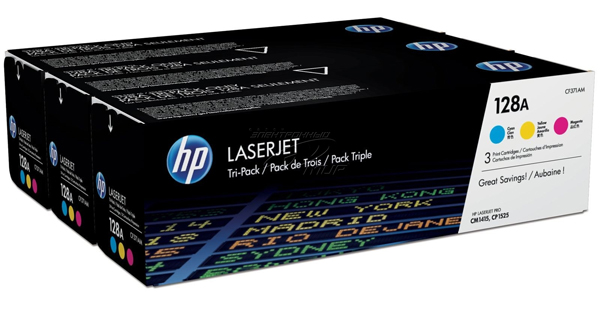 Tonery HP 128A  CF371AM 3-Pack  Cyan, Yellow, Magenta  1300 str.