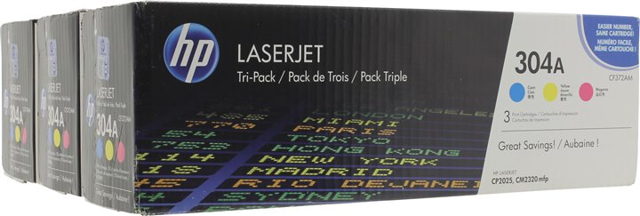Tonery HP 304A  CF372AM 3-Pack  Cyan, Yellow, Magenta  2800 str.