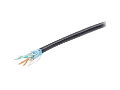 Kabel sieciowy FTP skrętka, Drut 305 m  kat. 5E  CU  żelowany - zewnętrzny  Czarny  Gembird