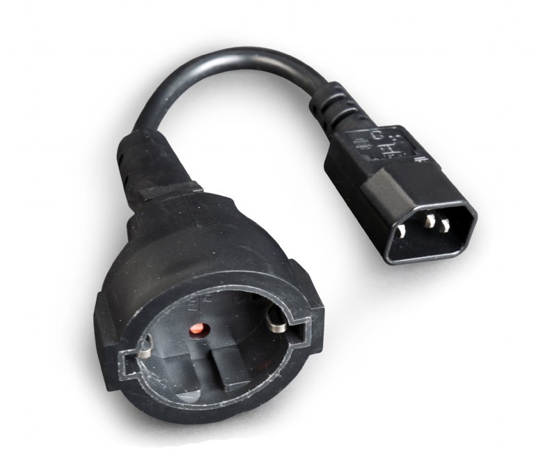 Adapter zasilania IEC 320 C14 na Schuko  0.15m  Gembird