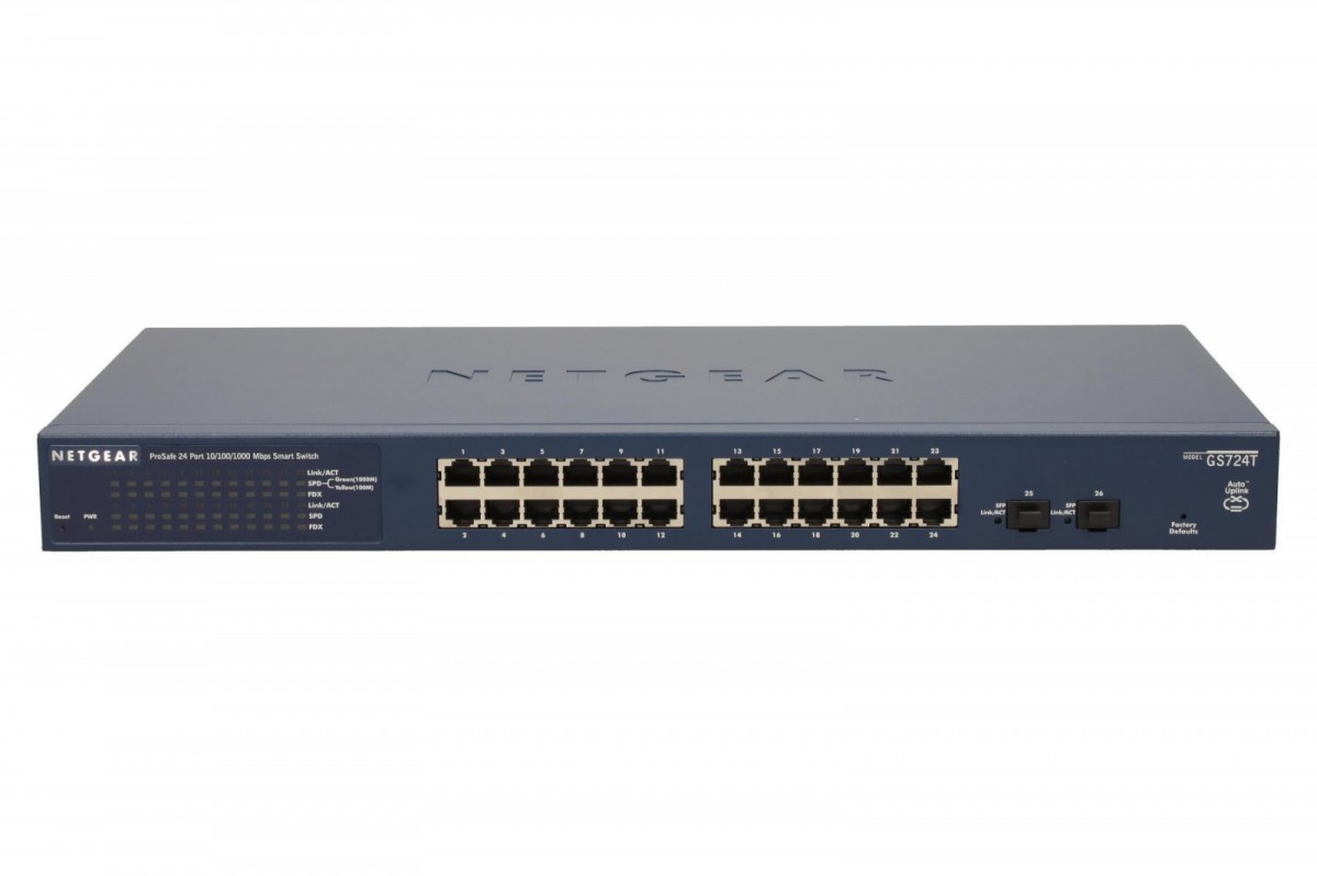 Switch Netgear GS724T 24-Port Gigabit  Smart 2xSFP