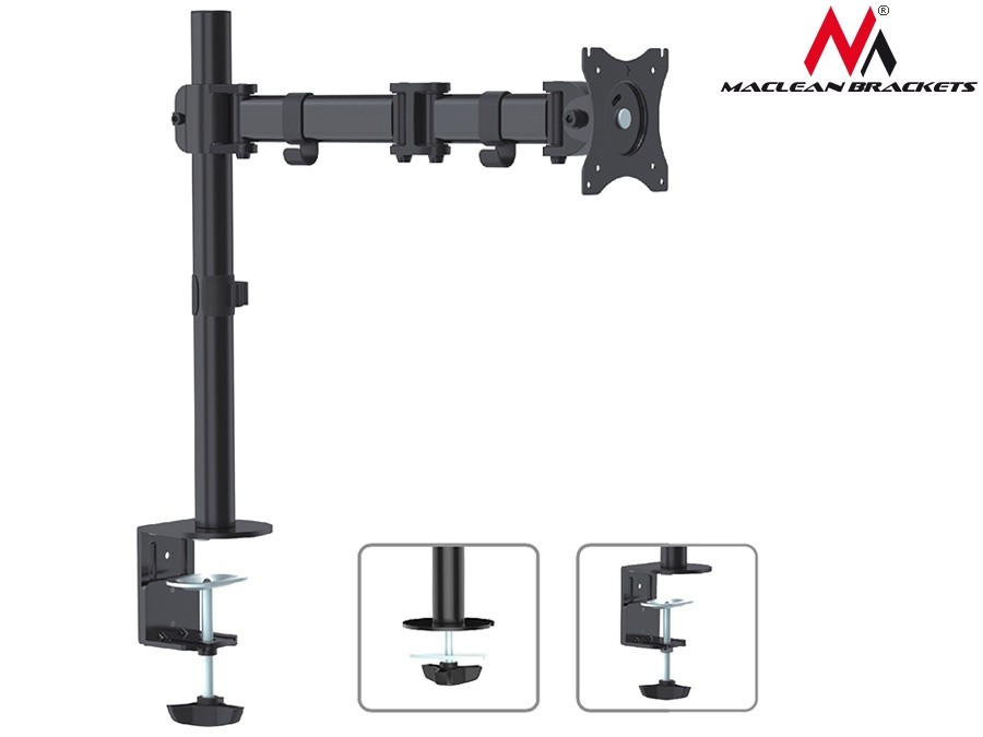Uchwyt do mocowania LCD 13" - 27" - 8 Kg  Biurkowy  uchylny; obrotowy  Maclean
