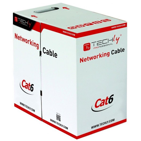 Kabel sieciowy UTP skrętka, Drut 305 m  kat. 6  CCA  Szary  Intellinet