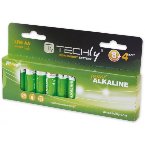 Bateria Alkaliczna AA 12 szt.  Techly