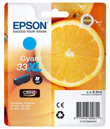 Tusz Epson  33XL  Cyan  Expression Home  650 str.