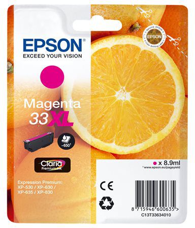 Tusz Epson  33XL  Magenta  Expression Home  650 str.