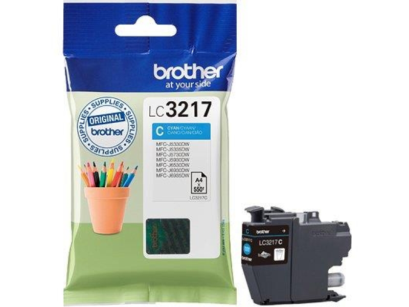 Tusz Brother LC3217C  Cyan  550 str.