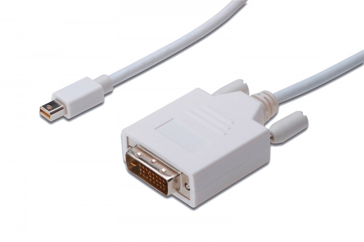 Kabel mini DisplayPort męski na DVI-I męski  24+1 Dual Link  2.0 m  Assmann