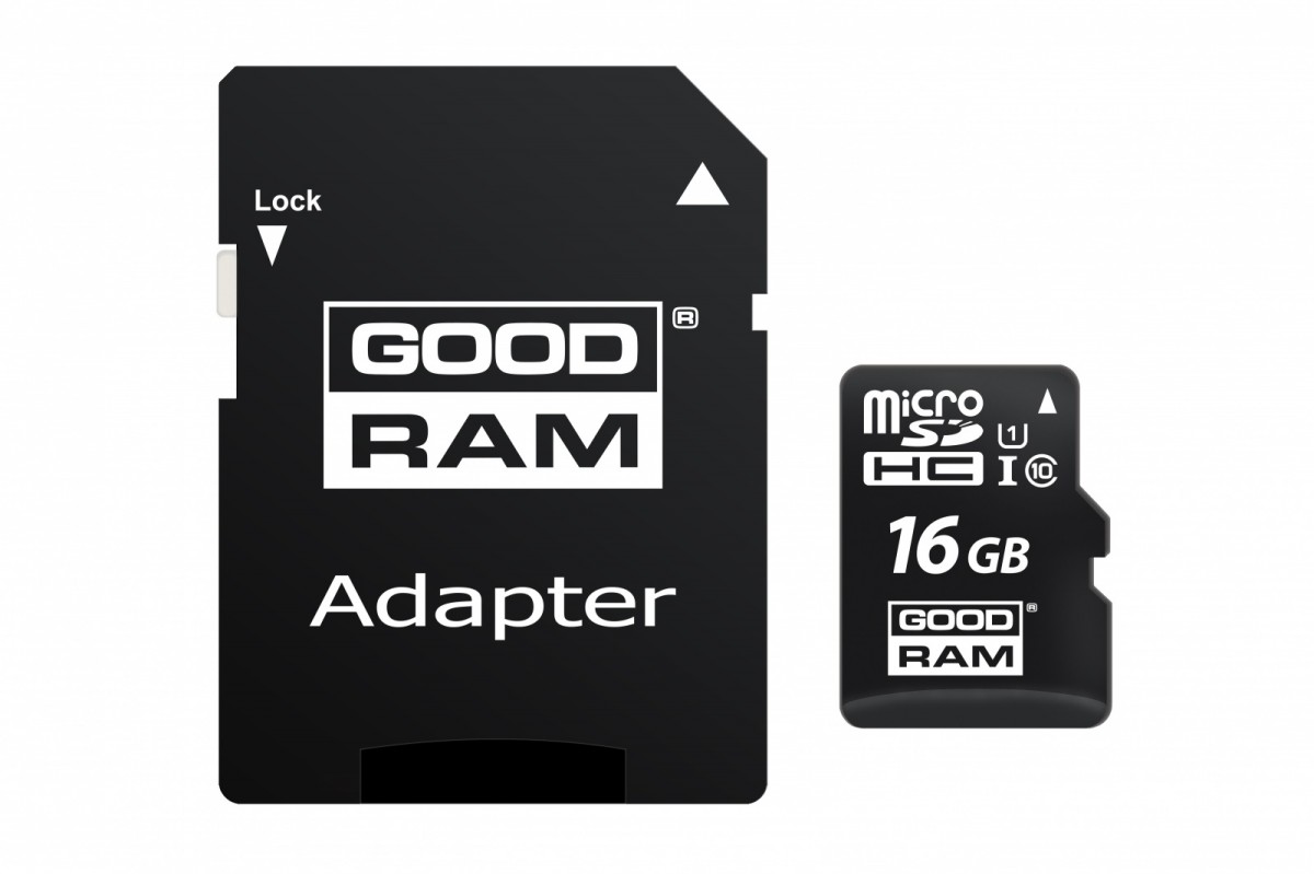 - karta pamieci MicroSD   16GB SDHC  GoodRam + Adapter SD!  100MB/10MB