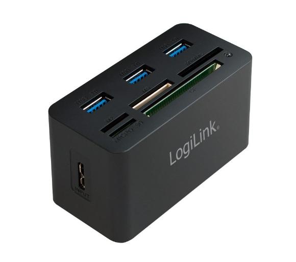 HUB USB 3.0  3 portowy z czytnikiem kart pamięci  LogiLink