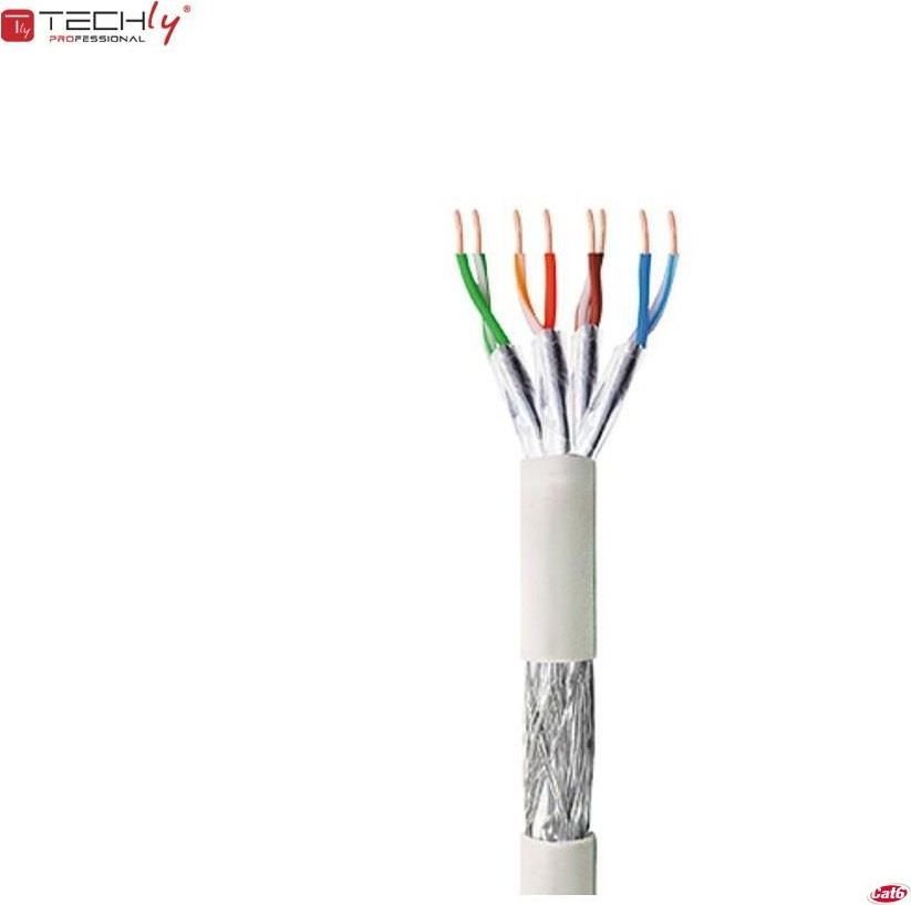 Kabel sieciowy S/FTP skrętka, Drut 305 m  kat. 6  CCA  Techly