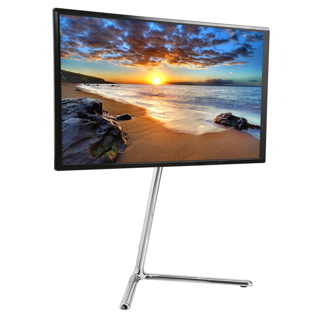 Stojak podłogowy do TV  49 - 70" 40kg  Chrom  Maclean