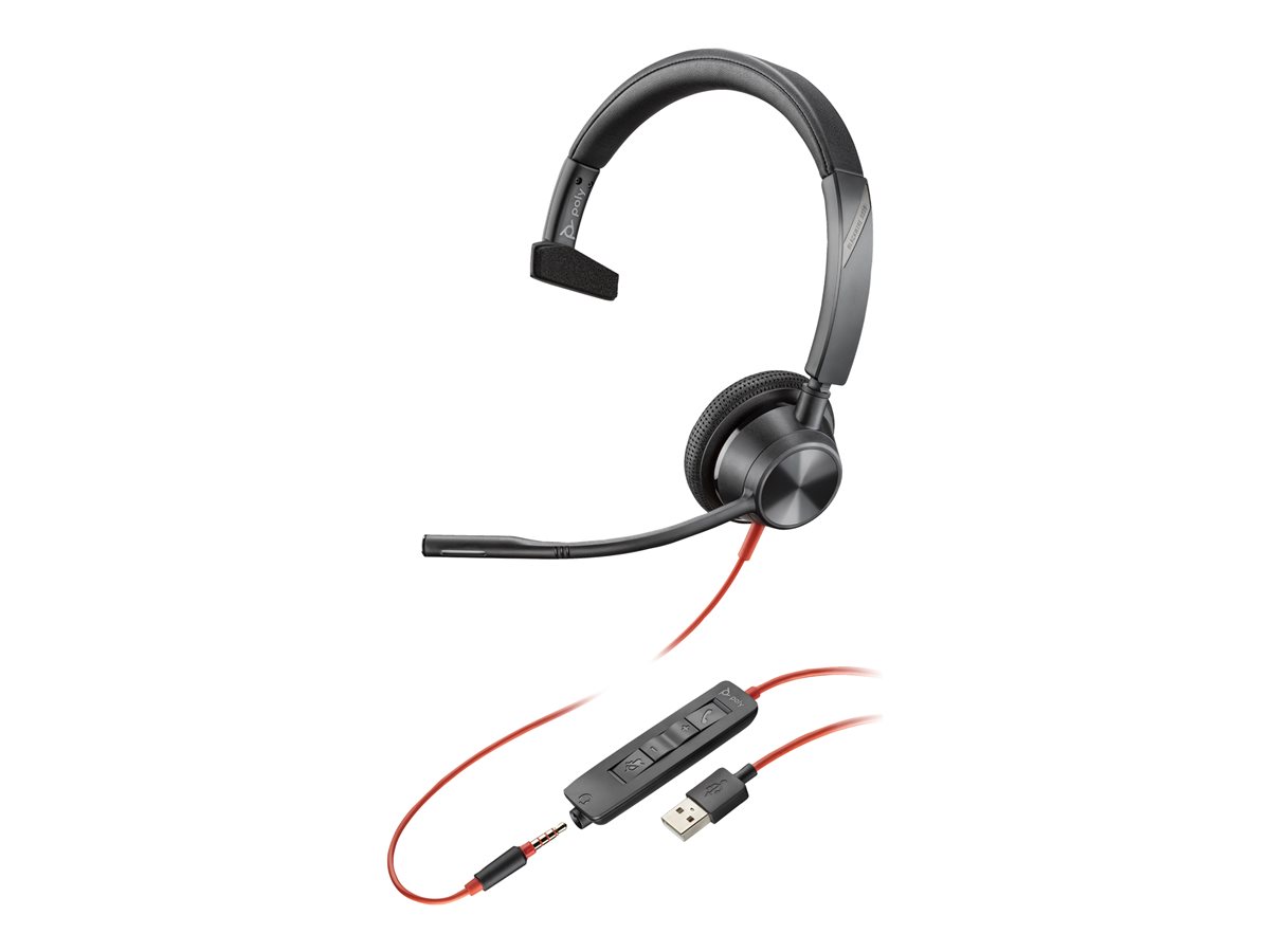 Słuchawka Poly Blackwire 3315 z certyfikatem Microsoft Teams USB-A + 3,5mm jack