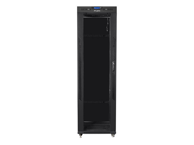 Szafa stojąca rack 19" 42U 600x600mm czarna (drzwi przednie szklane) LCD  Lanberg