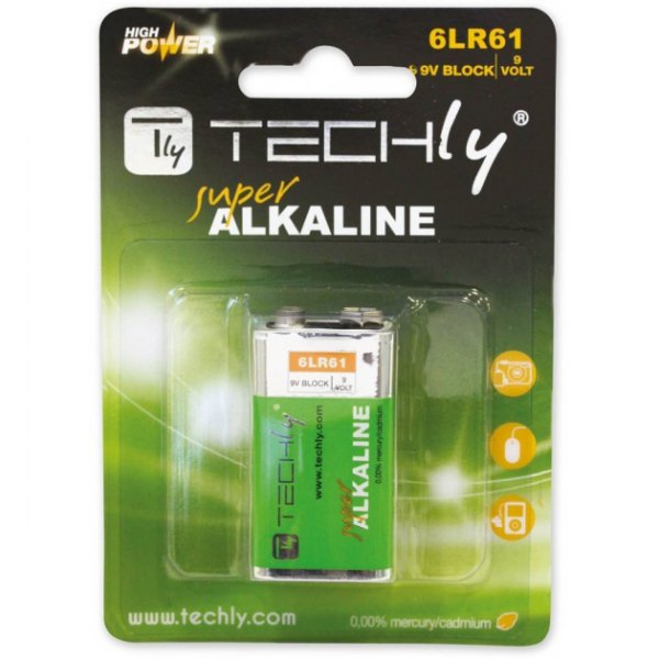 Bateria LR61 9V 1 szt.  Techly