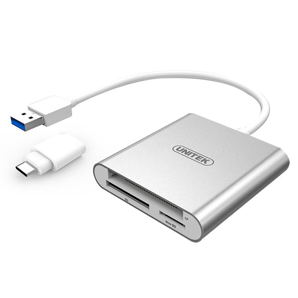 Czytnik kart pamieci USB 3.1 + Type-C  microSD, SD, CF  Unitek