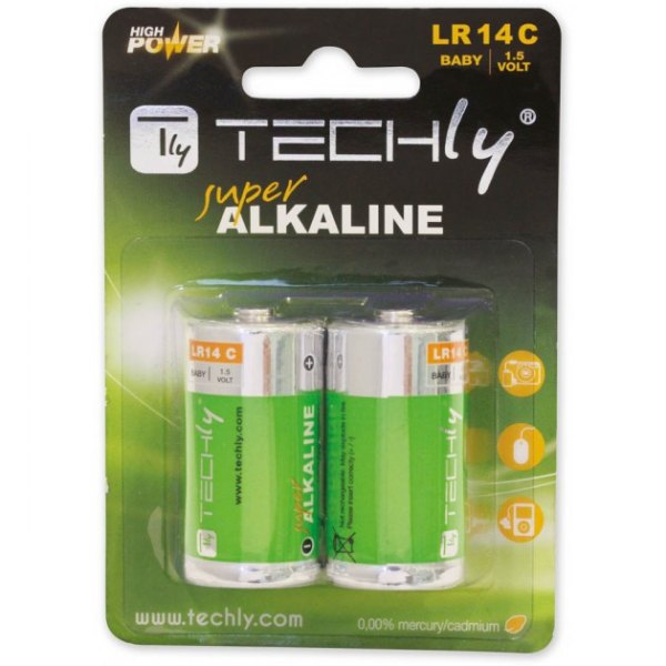 Bateria Alkaliczna R14  2 szt.  Techly