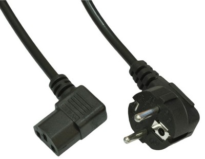 Kabel zasilający do komputera  2.0 m  Kątowy