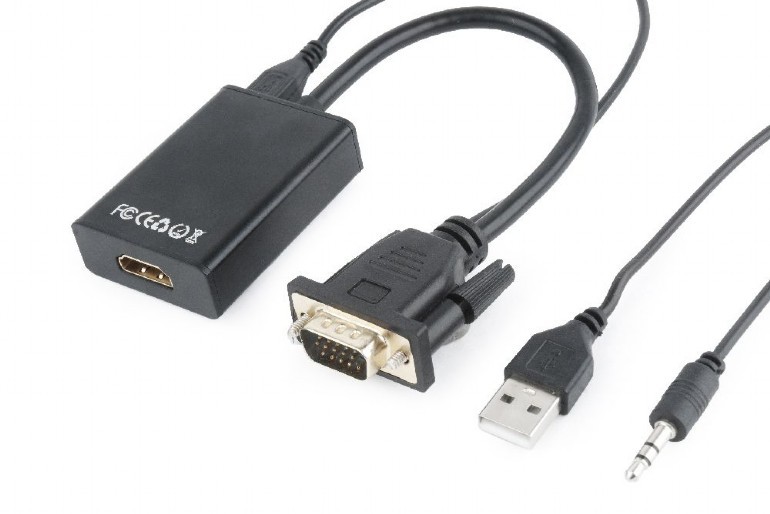 Adapter VGA męski do HDMI żeński z Audio  Gembird