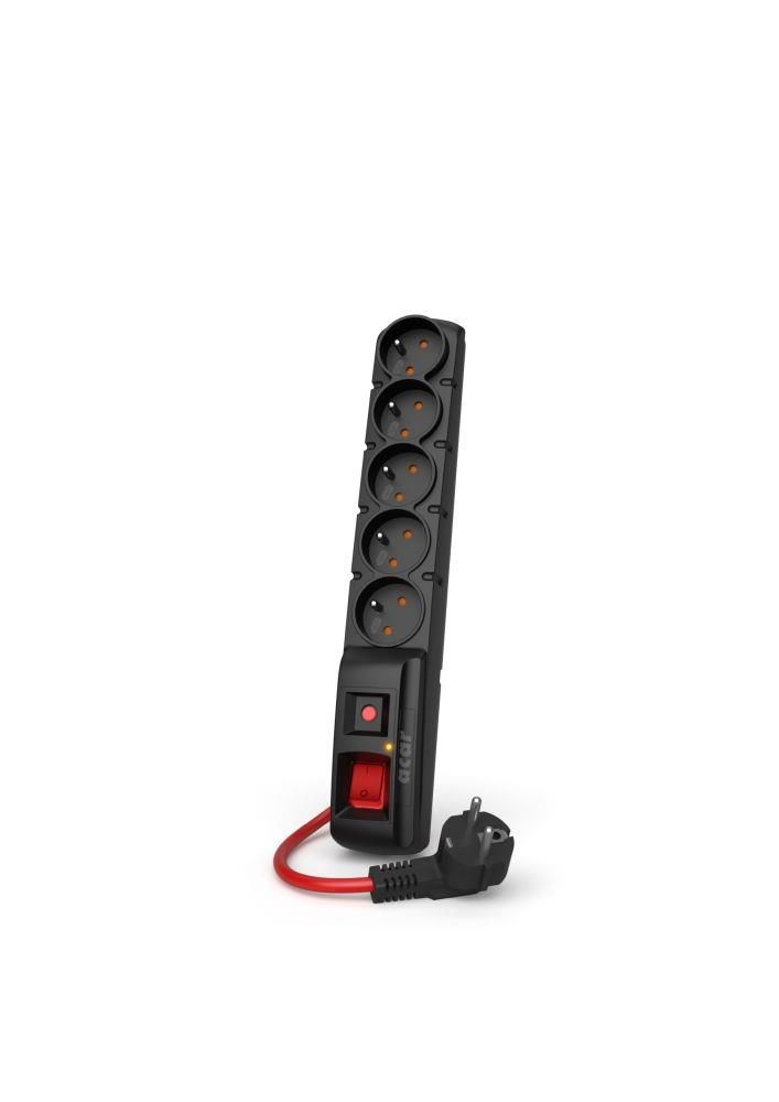 Listwa zasilająca Acar F5 POWER  5 gniazd 10.0 m  Czarna
