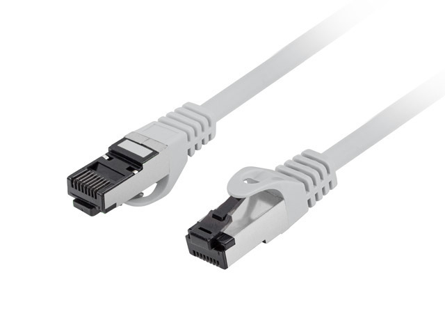 Kabel RJ45/RJ45  3 m    Patchcord  Kategoria 8.1  Szary  Lanberg  S/FTP LSZH