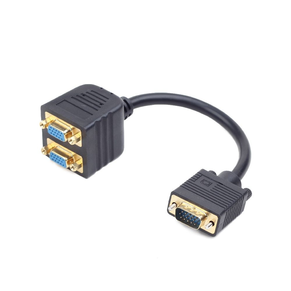 Adapter VGA męski na 2x VGA żeński - Rozdzielacz  0.2m  Gembird
