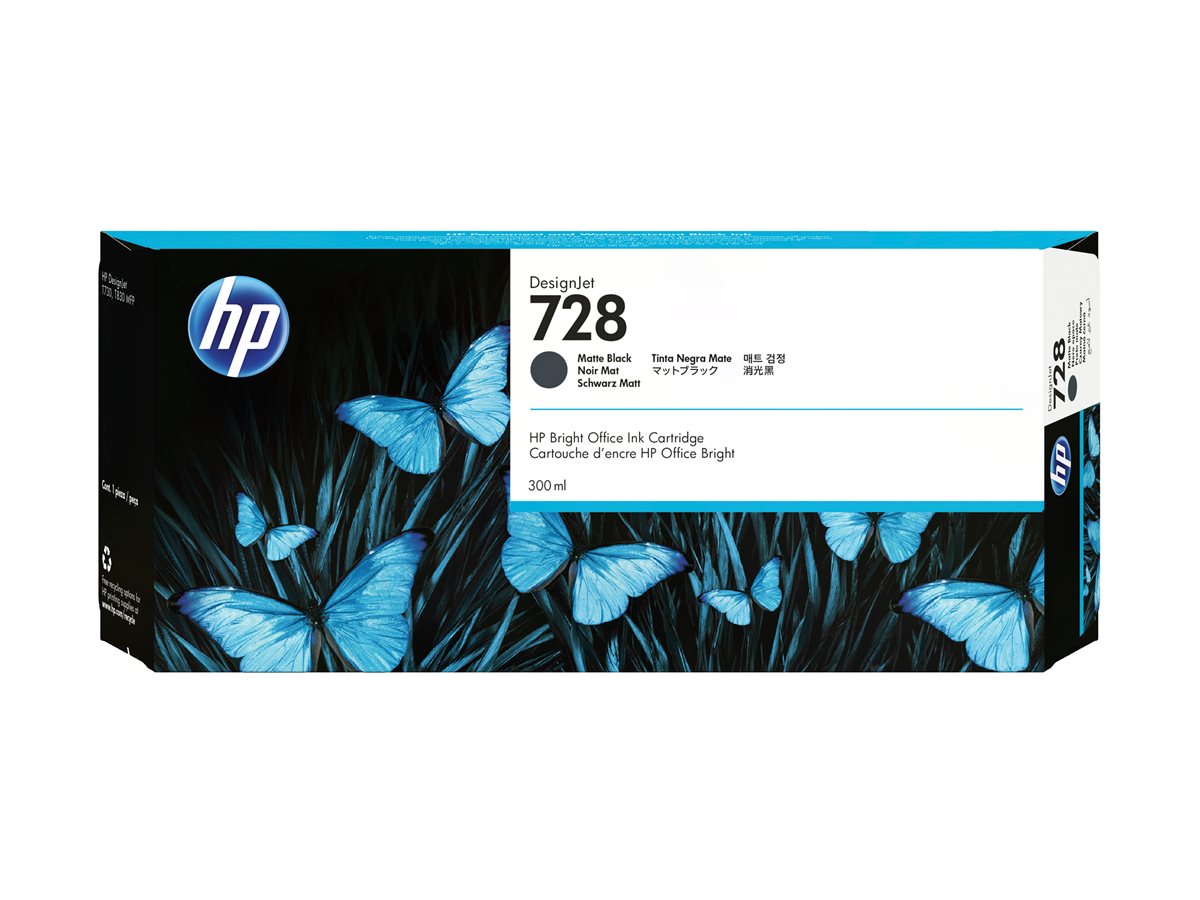 Tusz HP 728  F9J68A  Matte Black  300 ml.