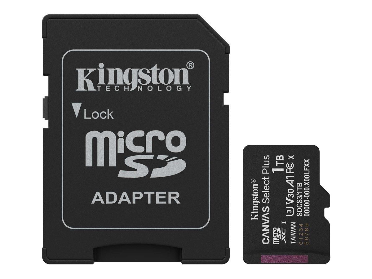 - karta pamieci MicroSD 1TB SDXC  Kingston Canvas Select Plus 150MB/s + Adapter SD!