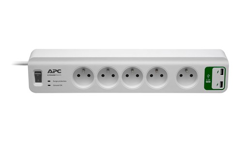 Listwa zasilająca APC Essential SurgeArrest  5 gniazd  2 x USB  1.8m  Biała - obrazek 3