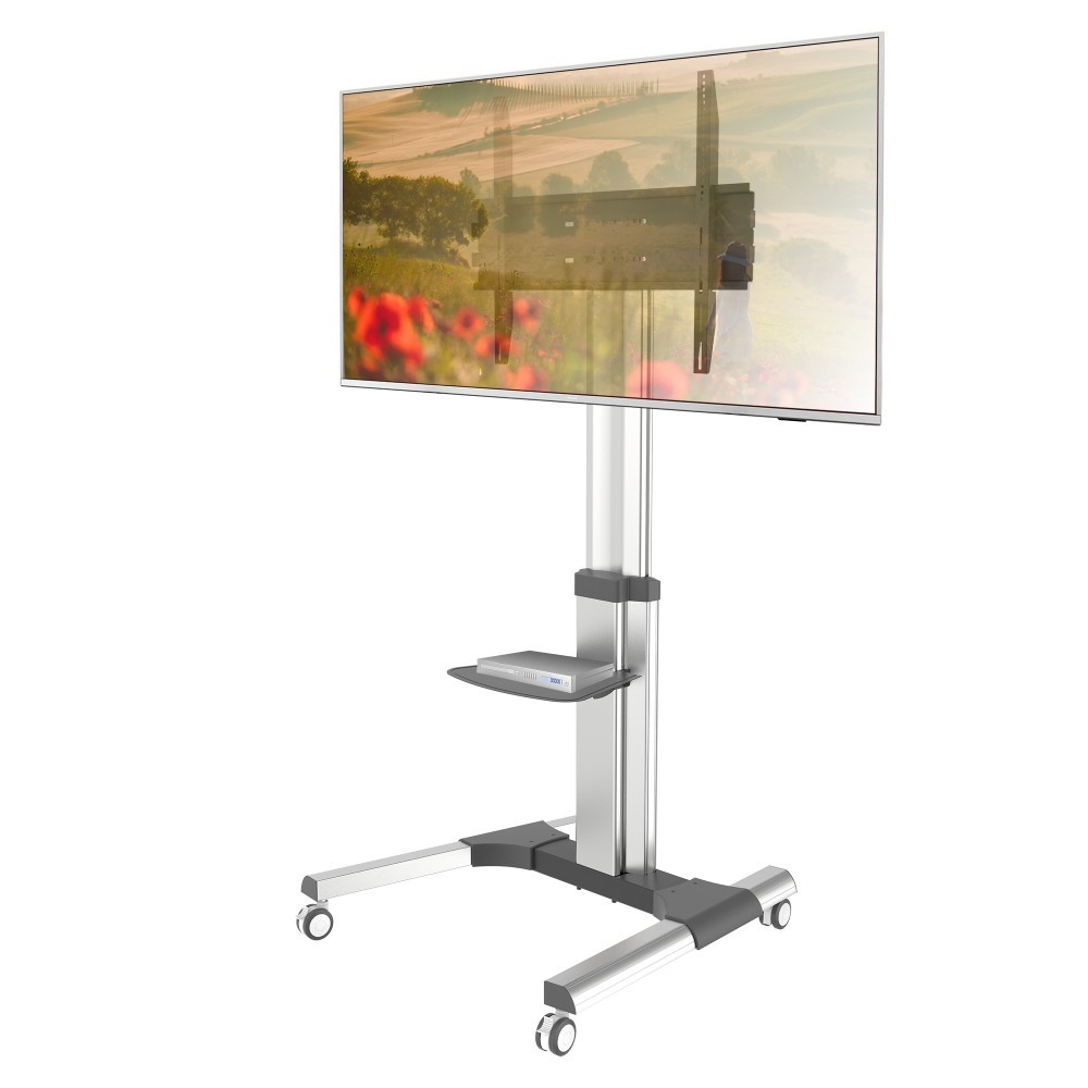 Stojak mobilny do TV  50"-92'' 70kg regulowany z półką  Techly - obrazek 2