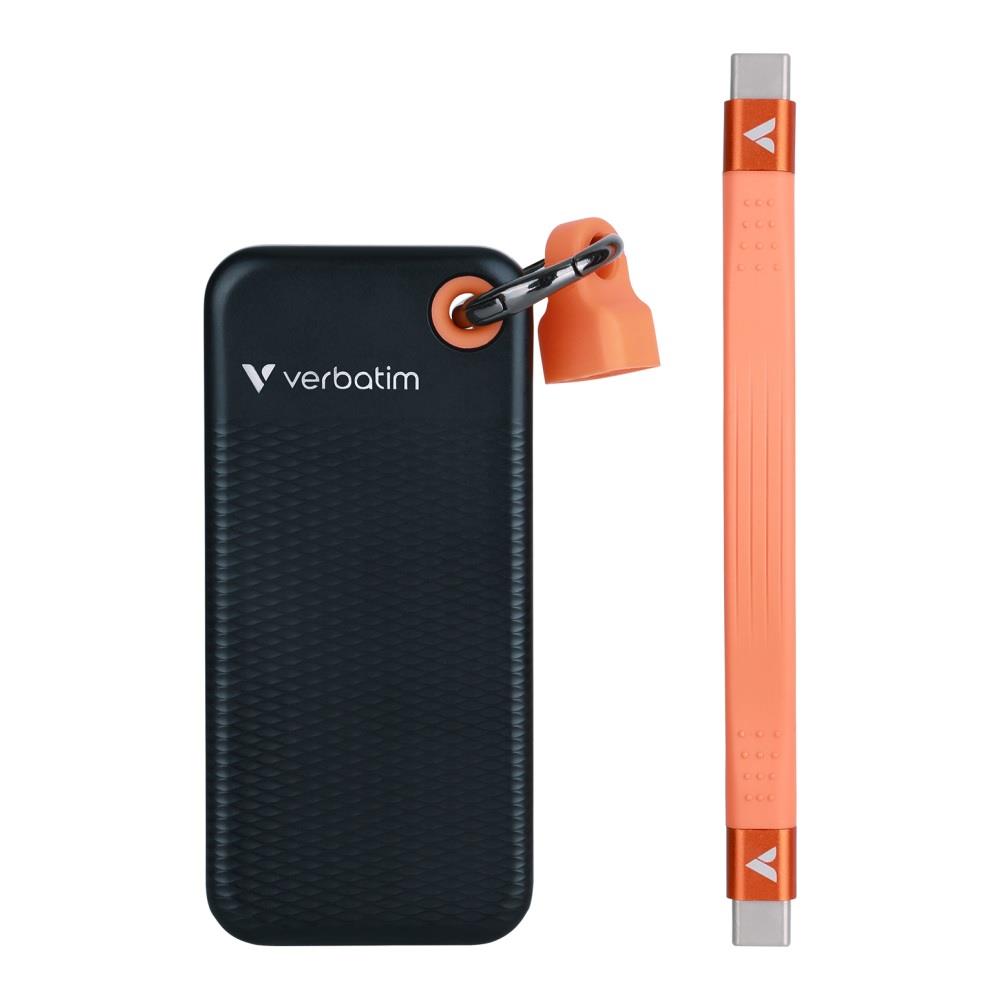 SSD USB 3.2 Type-C  2TB  Verbatim Pocket  Czarno-pomarańczowy - obrazek 2